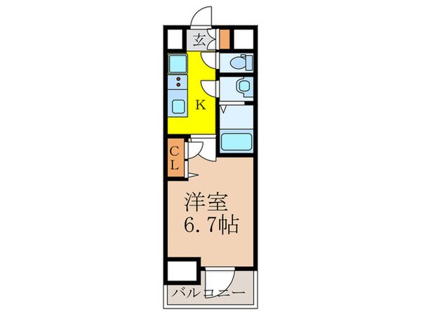 ﾌﾟﾚｻﾝｽOSAKA西中島ﾘｴｿﾞﾝ(505)の物件間取画像